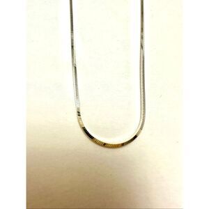 Vintage .925 Italian Sterling Silver Four Sided Snake Chain 24 Inch